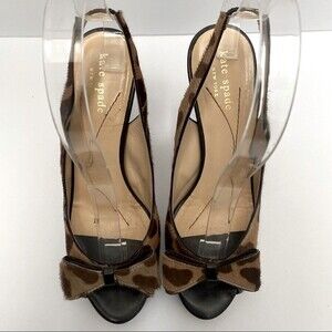 Kate Spade Pony Hair Leopard Print Slingback Heel Size 6